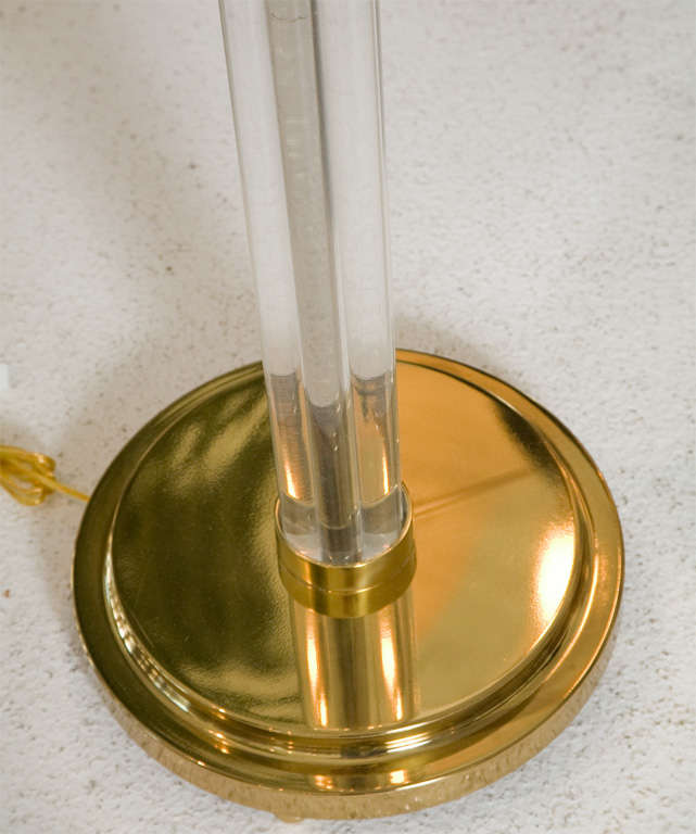 Pair of Vintage Brass and Lucite Rod Floor Lamps at 1stdibs