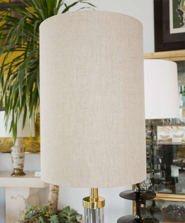 Pair of Vintage Brass and Lucite Rod Floor Lamps at 1stdibs