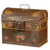 Antique Metal Painted Box from Normandy