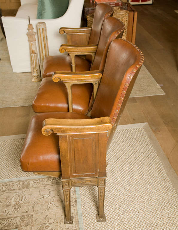 Beautifully aged leather theater seats.