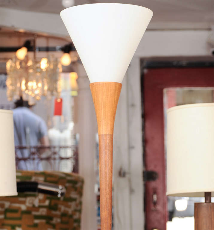 Teak Torchiere Floor Lamp In Good Condition In New York, NY