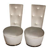 Pair of Elegant Dolphin Chairs by James Mont