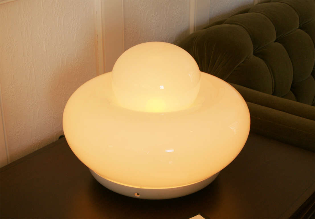 Late 20th Century Large Glass Donut Lamp by Vistosi