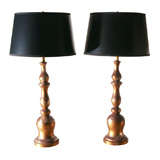 Large Pair of Ceramic Balistrade Lamps