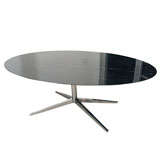 Florence Knoll black marble oval conference table on chrome base