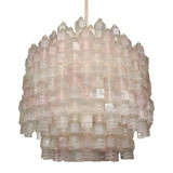 Venini Polyhedron Pink & Clear Chandelier