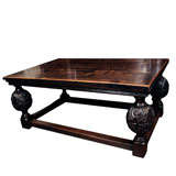 Elizabethan Revival Carved Oak Coffee Table, England, 19th Century