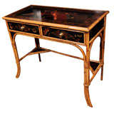Victorian Bamboo and Lacquer Writing Table, England, 19th C.