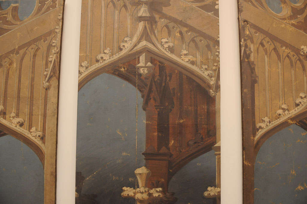 19th Century English Oil on Canvas Theater Panels 2