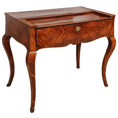 Rare Mid 19th Century Italian Rococo Walnut Desk