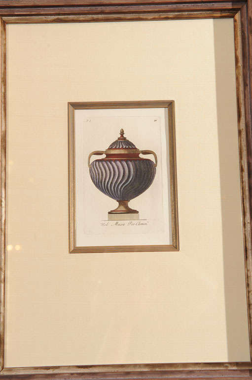 Italian 19th Century Pair of Hand Colored Engravings