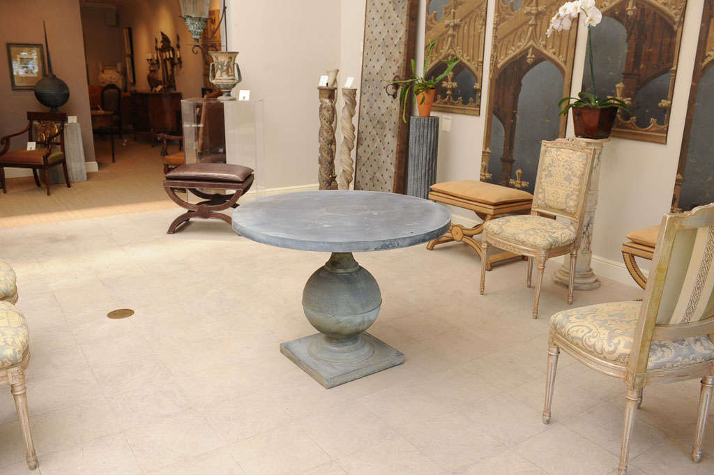 Late 20th Century Zinc Round Pedestal Table at 1stDibs zinc pedestal