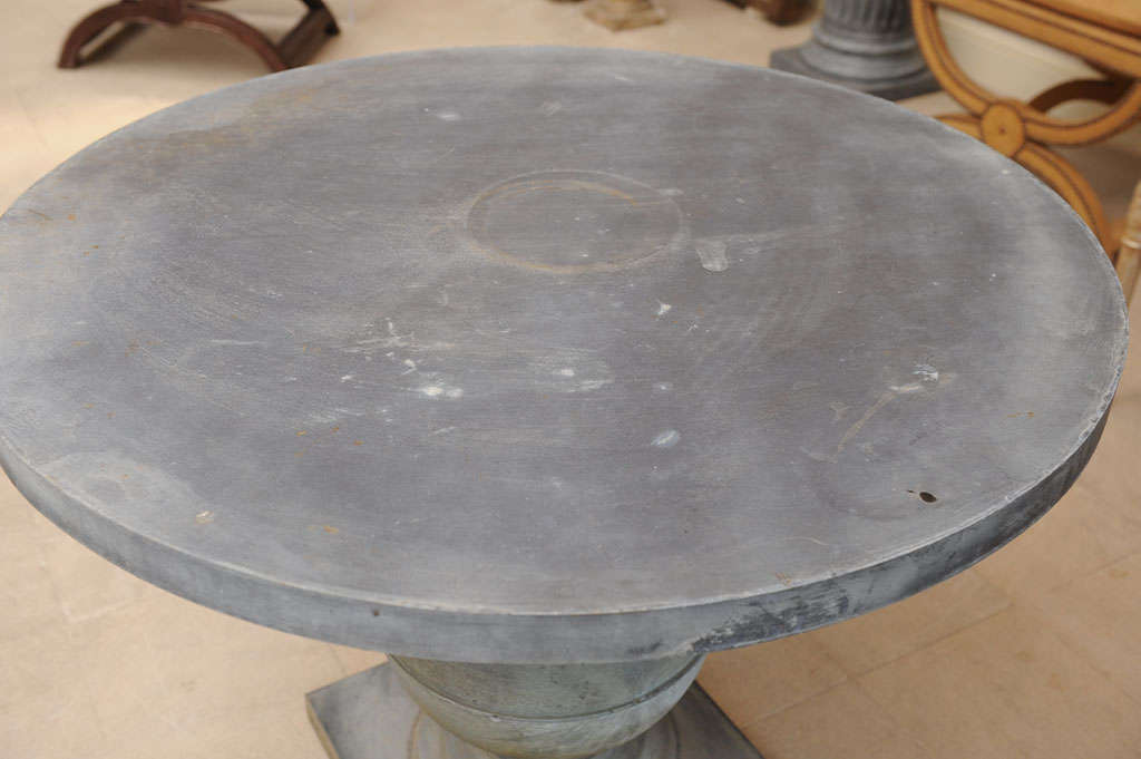 Late 20th Century Zinc Round Pedestal Table at 1stDibs zinc pedestal