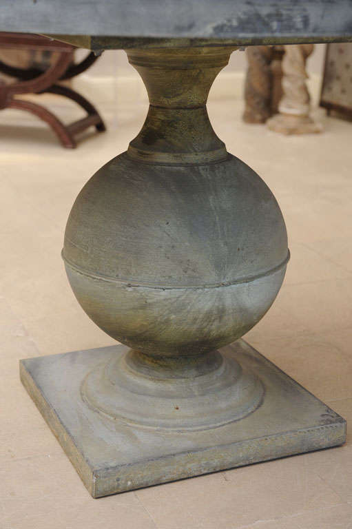 Late 20th Century Zinc Round Pedestal Table at 1stDibs zinc pedestal