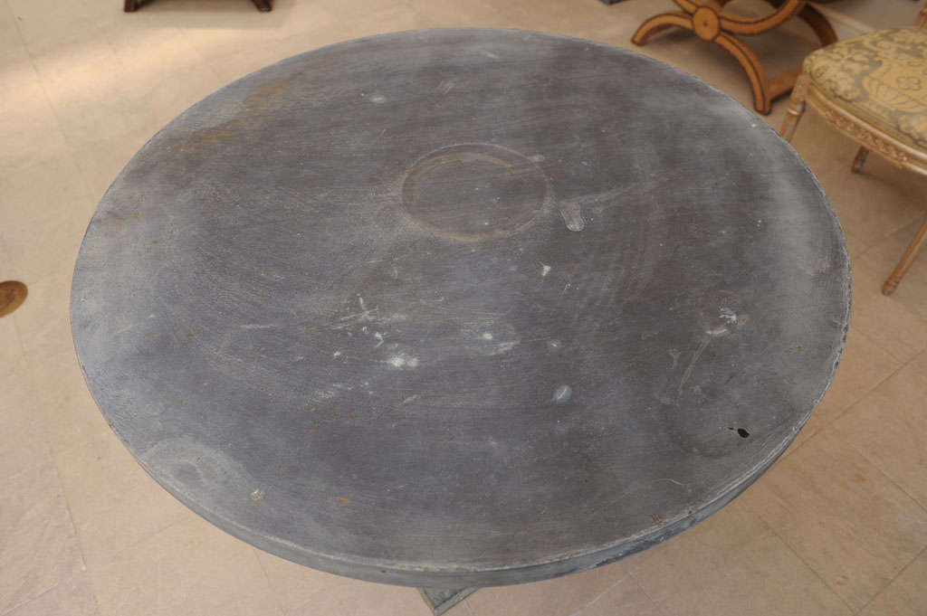 Late 20th Century Zinc Round Pedestal Table at 1stDibs zinc pedestal