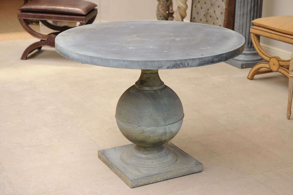 Late 20th Century Zinc Round Pedestal Table at 1stDibs zinc pedestal