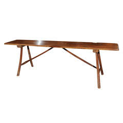 Long Narrow French Walnut Serving Table