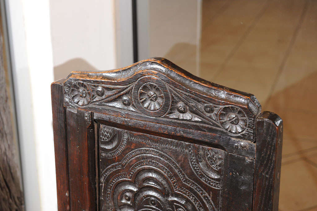Carved Oak Gothic Revival Armchair 2