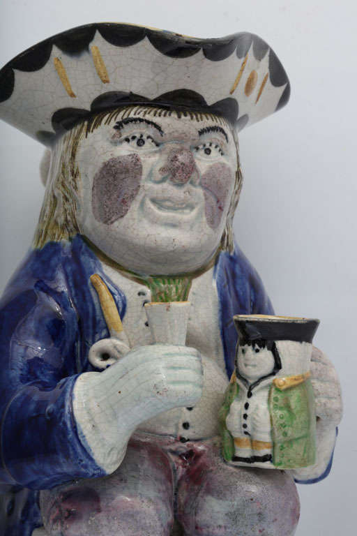 A Fine English Pearlware Toby Jug In Excellent Condition In New York, NY