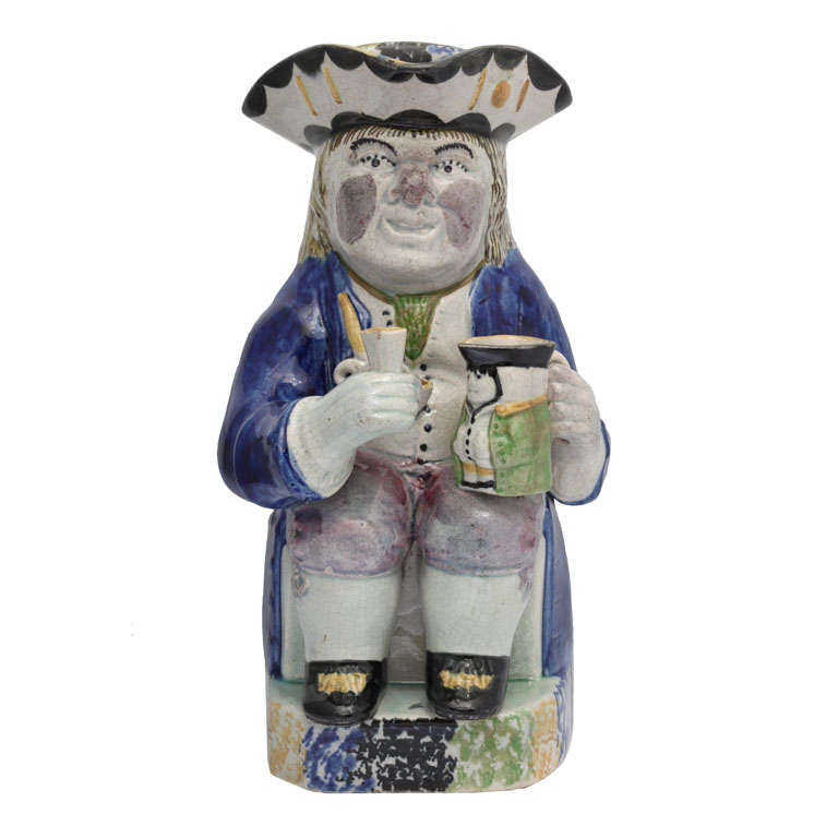 A Fine English Pearlware Toby Jug