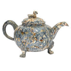 A Rare English Solid Agate Pottery Teapot