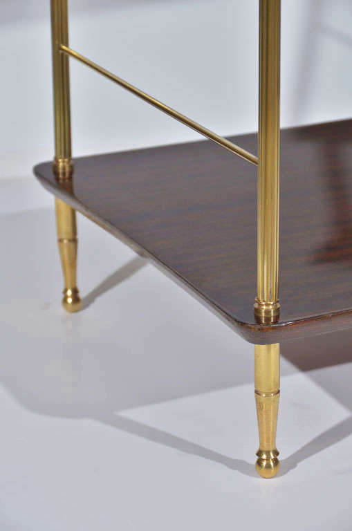 Mid-20th Century French Mahogany Brass Side End Table