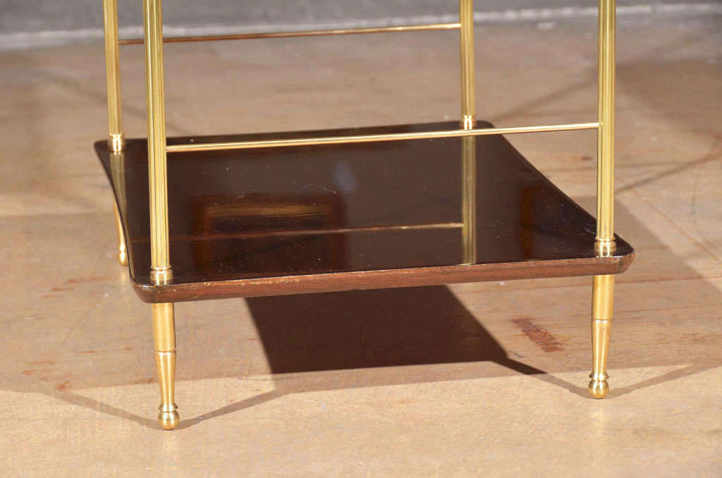 French Mahogany Brass Side End Table 2