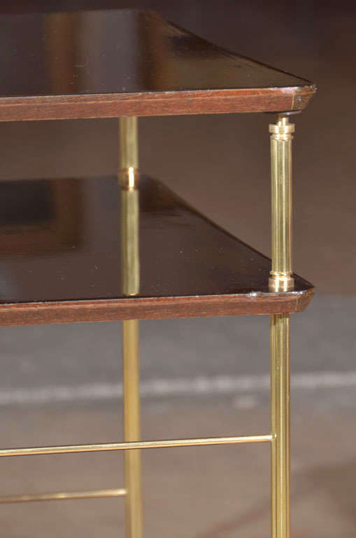 French Mahogany Brass Side End Table 3