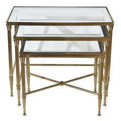 Trio French Brass Nesting Tables Trio French Brass Nesting Tables