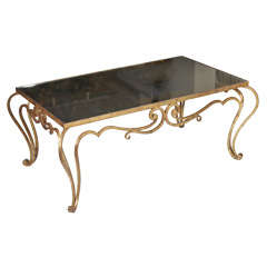 French Iron René Prou Style Cocktail Coffee Table 4