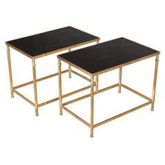 Pair of French Brass Side or End Tables