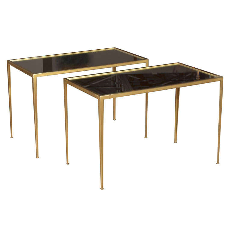 Pair of Brass German Side End Tables