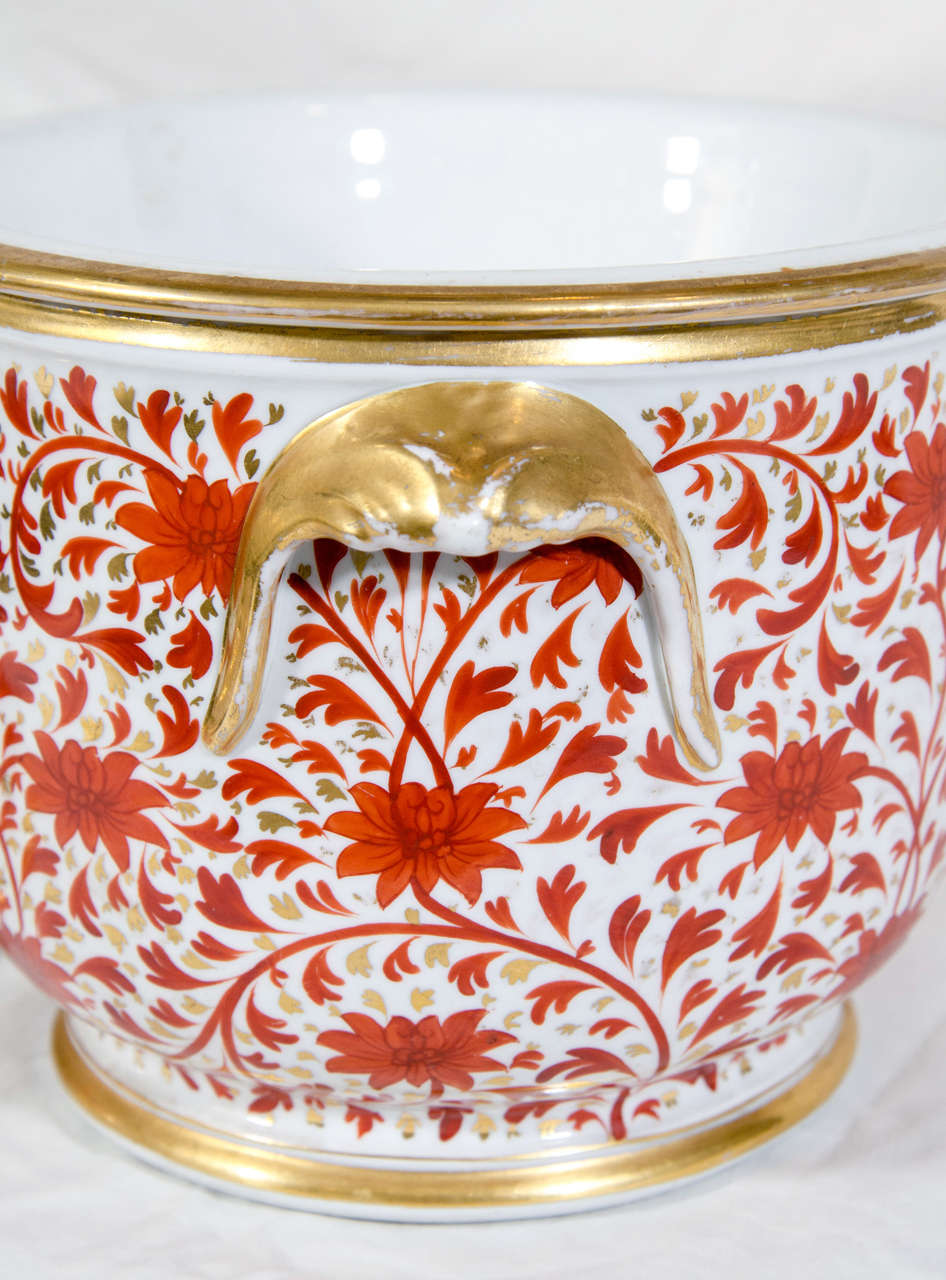 19th Century A Single English Porcelain Covered Ice Pail