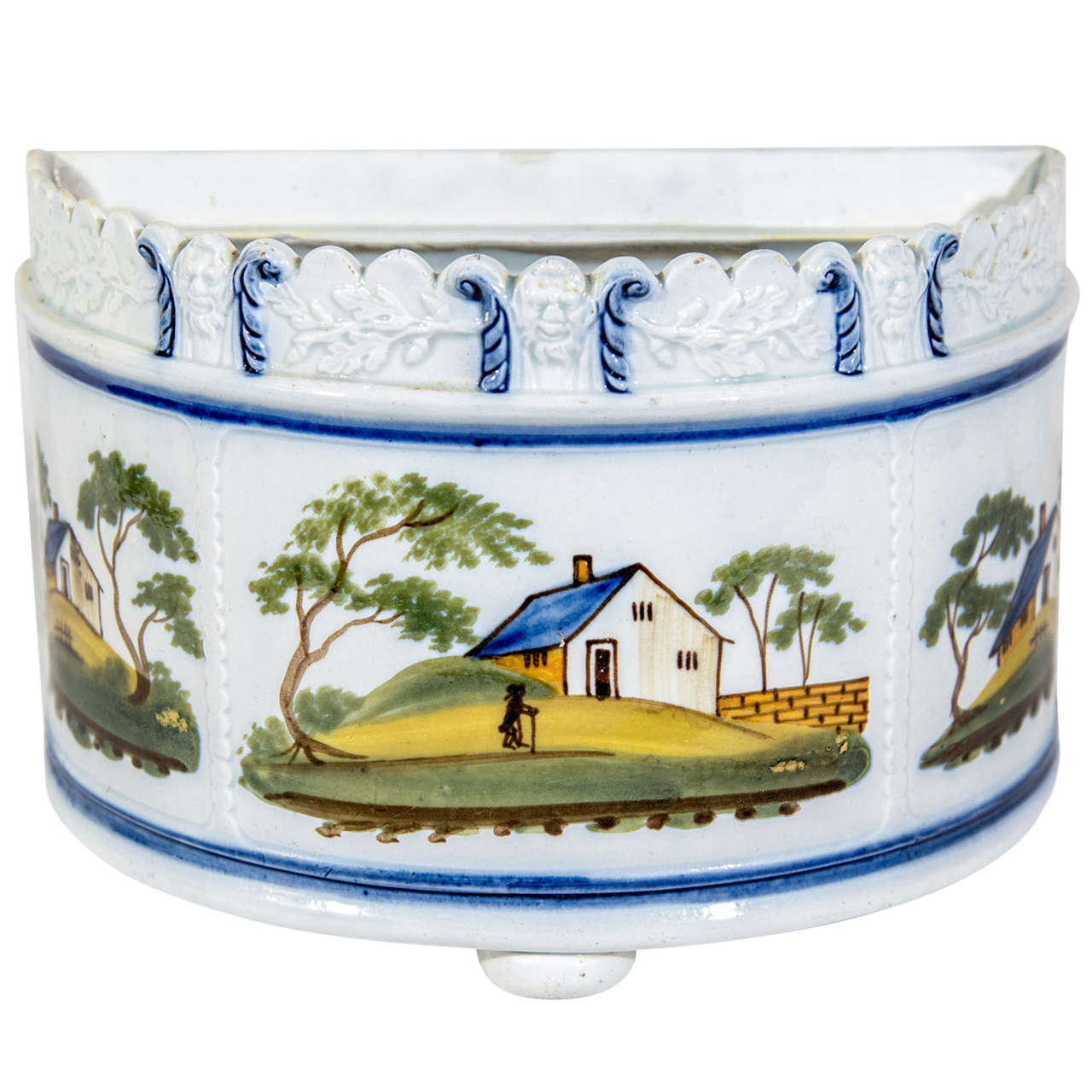 Antique English Pearlware Bough Pot