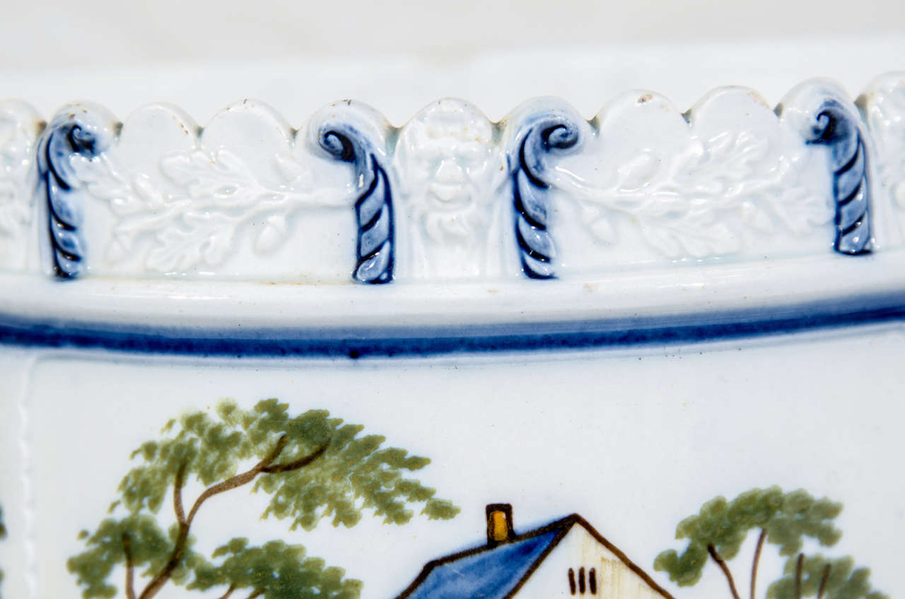Folk Art Antique English Pearlware Bough Pot