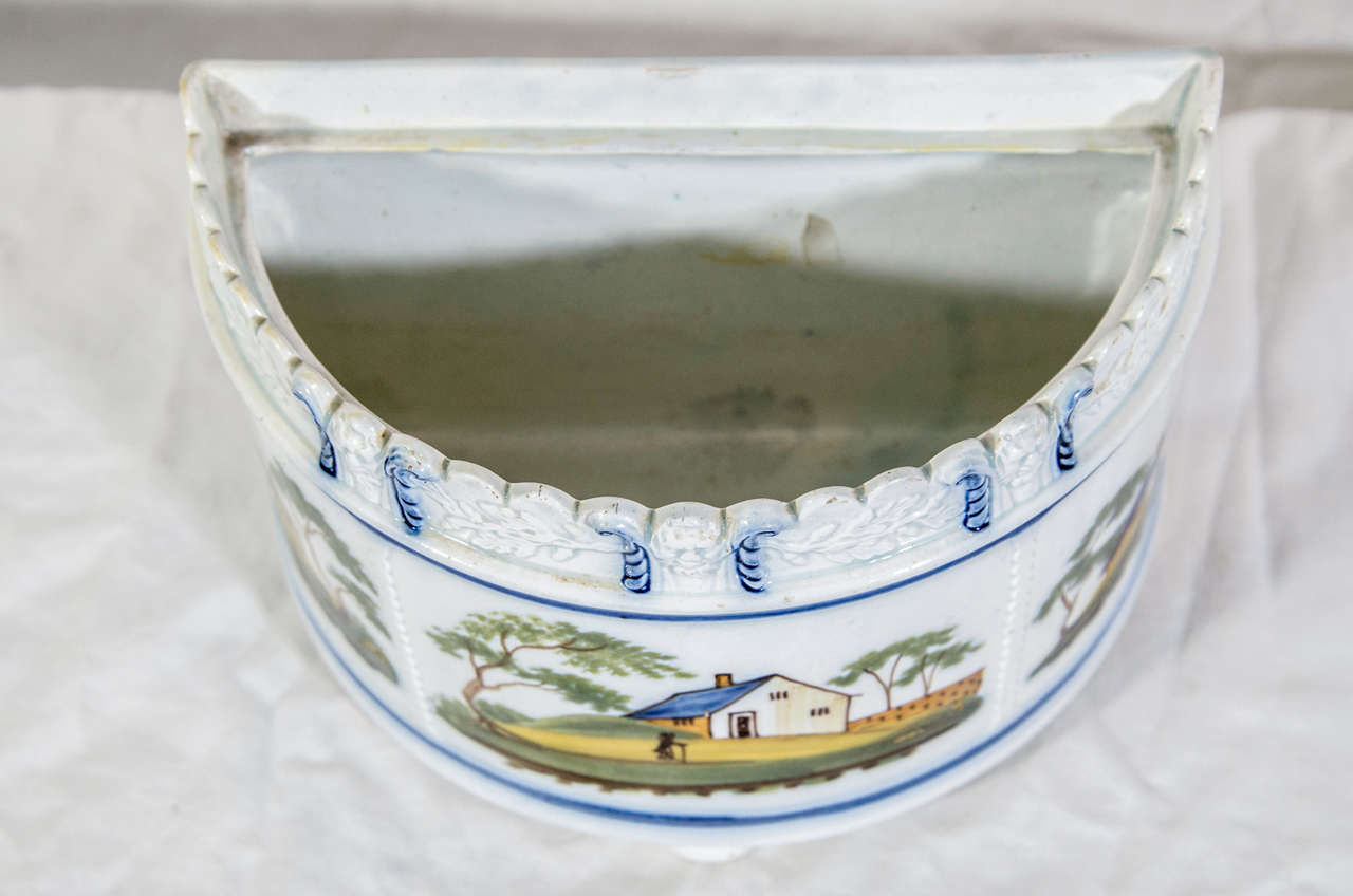 Antique English Pearlware Bough Pot In Excellent Condition In Katonah, NY