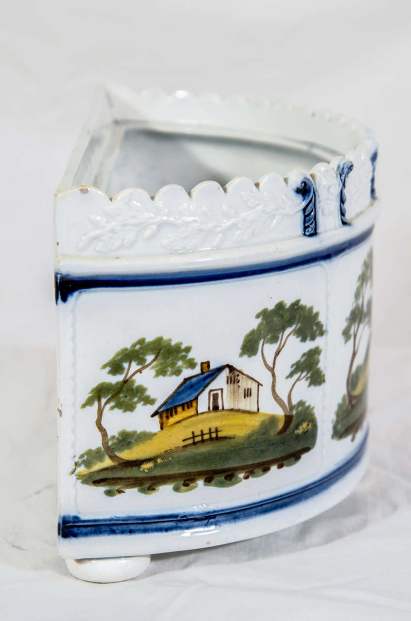 19th Century Antique English Pearlware Bough Pot