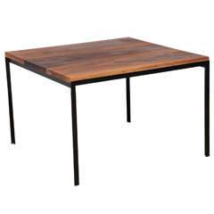 1960s Florence Knoll Black Iron and Black Walnut Occasional Table 9
