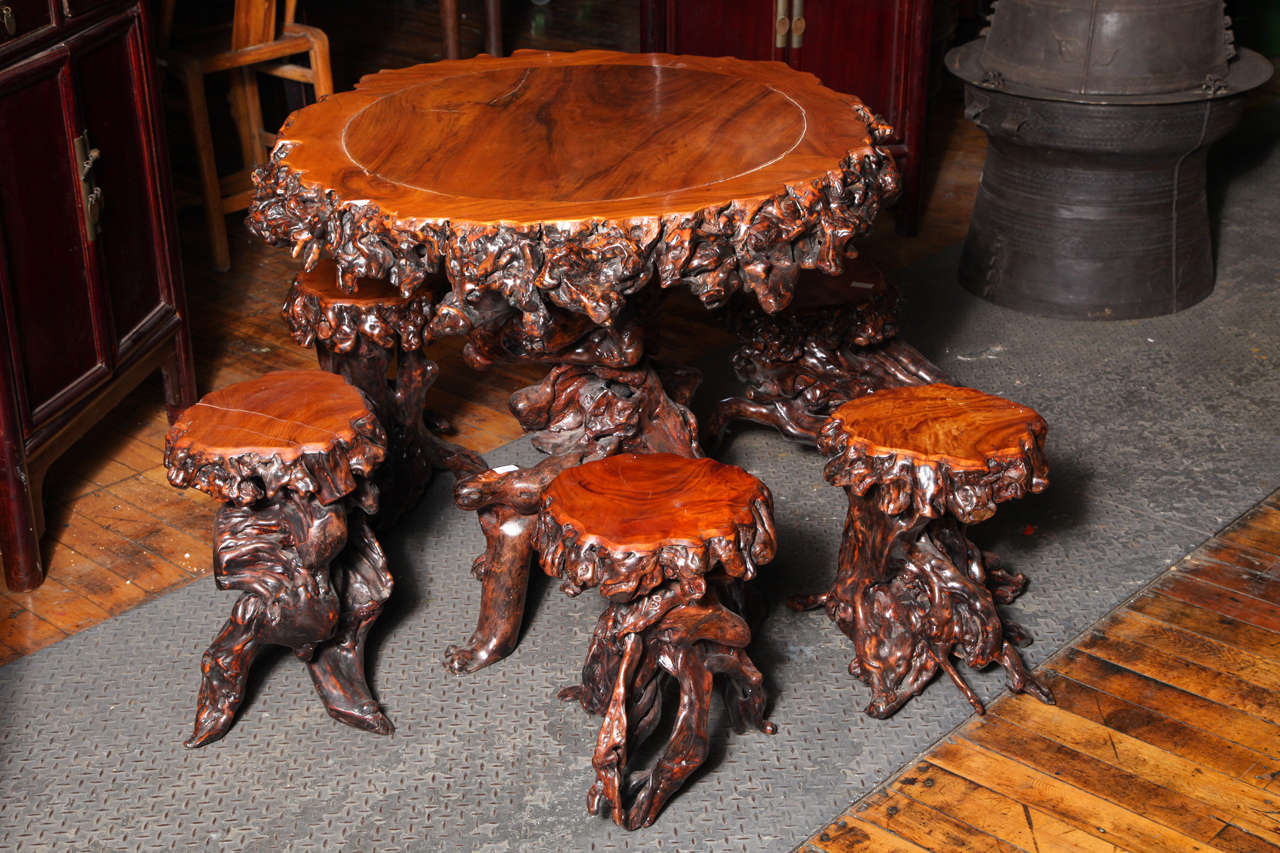 Set of root furniture found in southern China

Root table with side table or stools

    Vintage

    Five root stools available

    Can be purchased separately