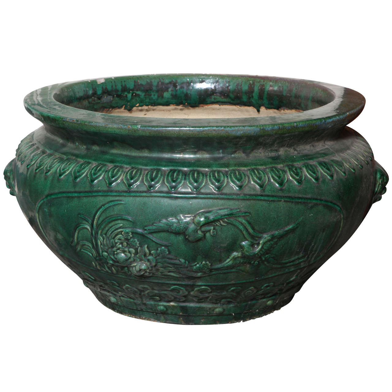 Antique Large Glazed Ceramic Planters, Hunan Province