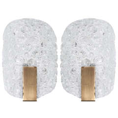 Pair of Textured Bubble Glass Sconces