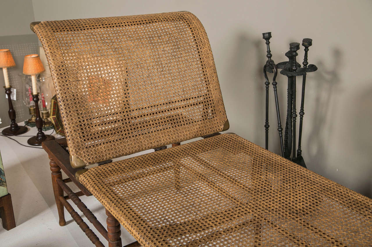 American Caned Chaise Circa 1940 For Sale