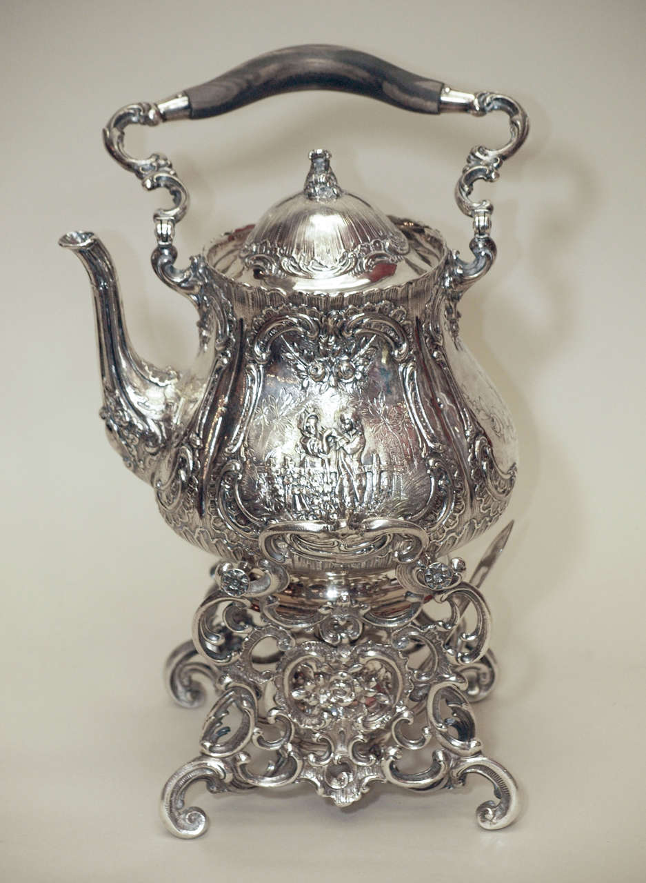 19th Century Antique Continental Sterling Silver Tea Service circa 1890-1900