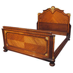 Antique French Superb Quality Kingwood Rosewood Bed circa 1880-1890