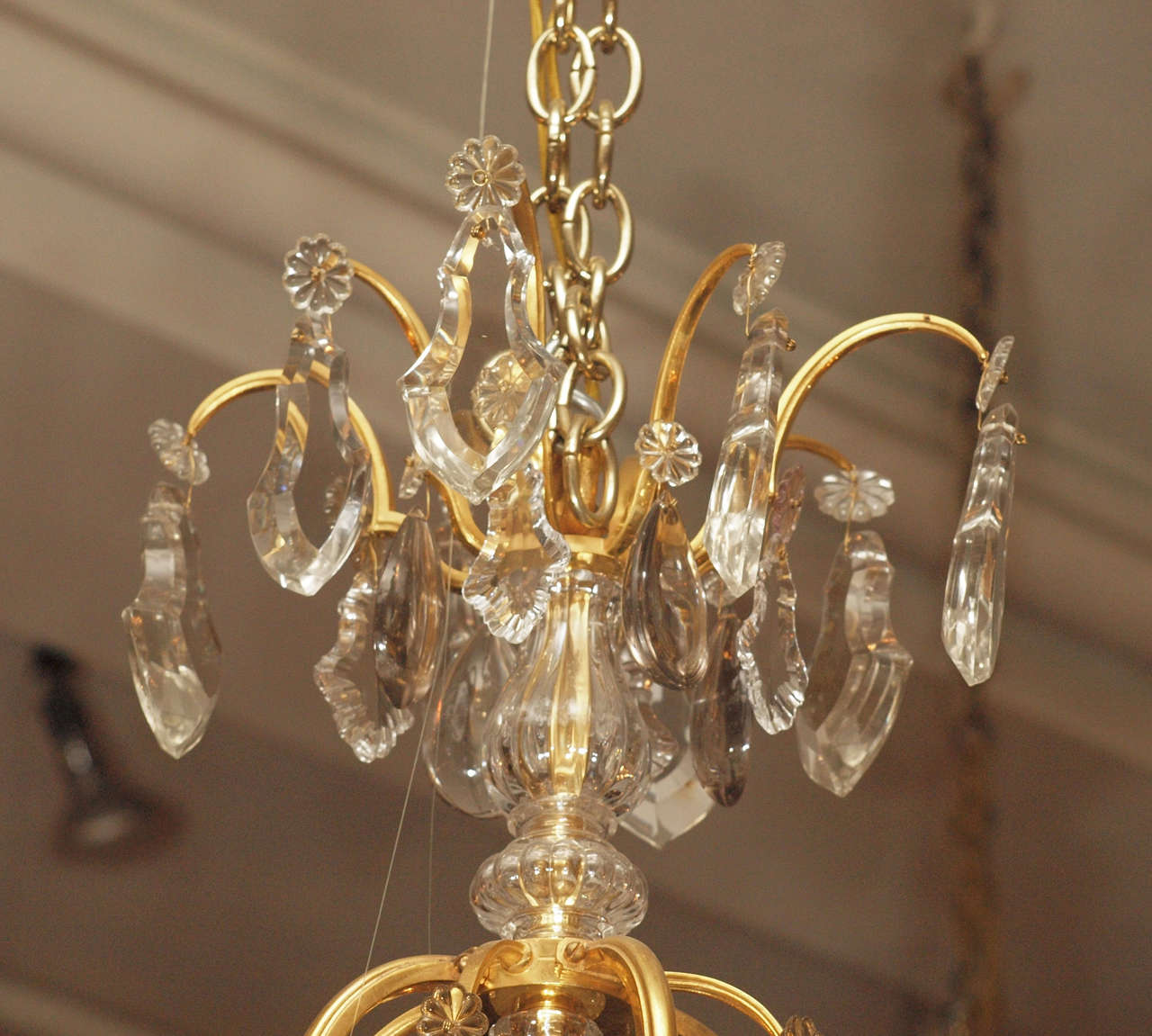 French Antique Exceptional Quality Baccarat and Ormolu Chandelier