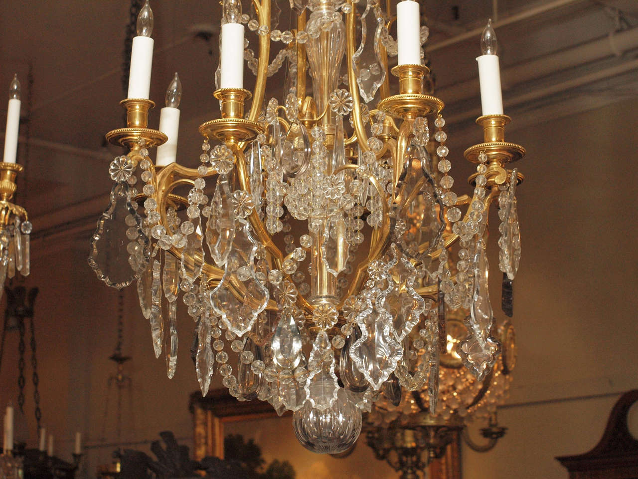 19th Century Antique Exceptional Quality Baccarat and Ormolu Chandelier