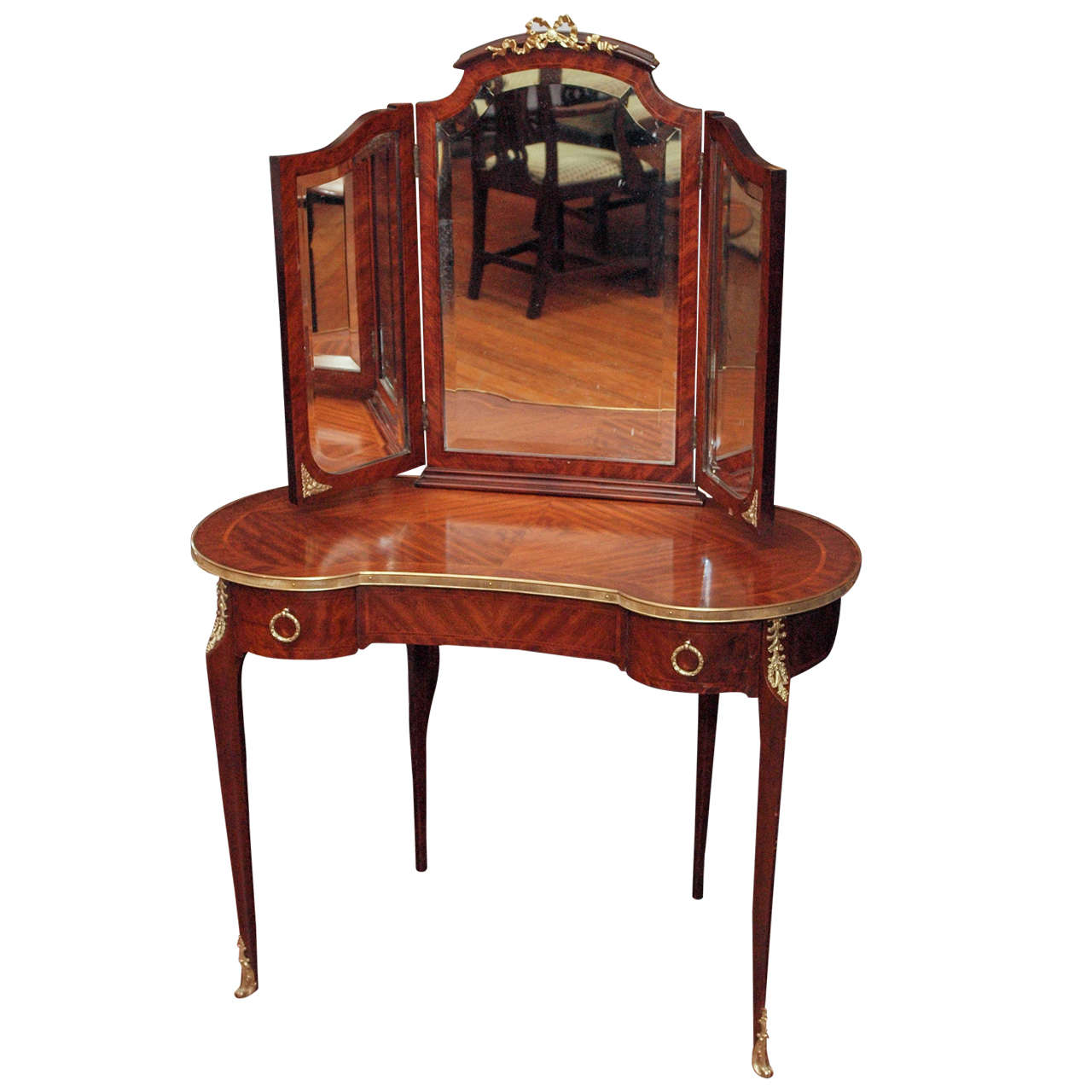Antique French Ladies' Mahogany Dressing Table