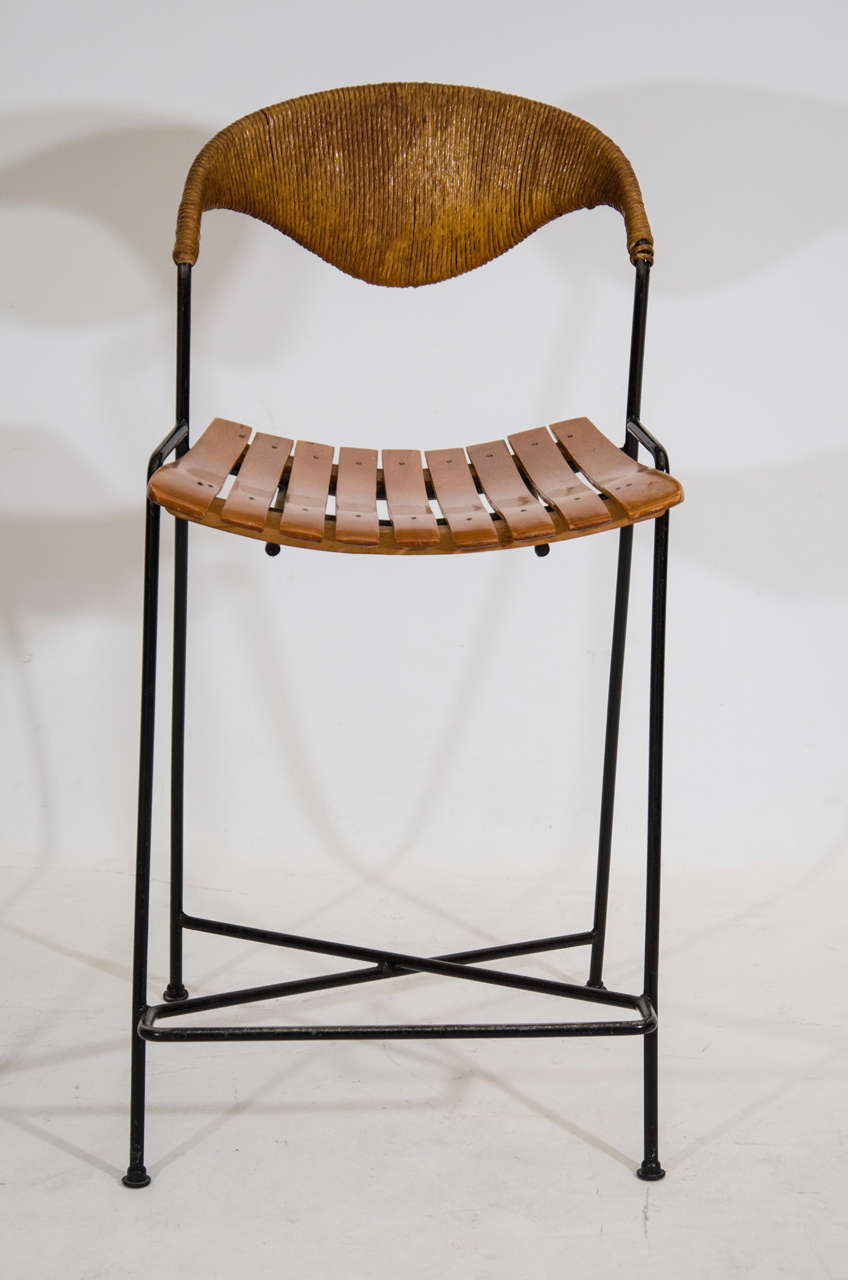 Mid-Century Modern Pair of Arthur Umanoff Counter Height Bar Stools