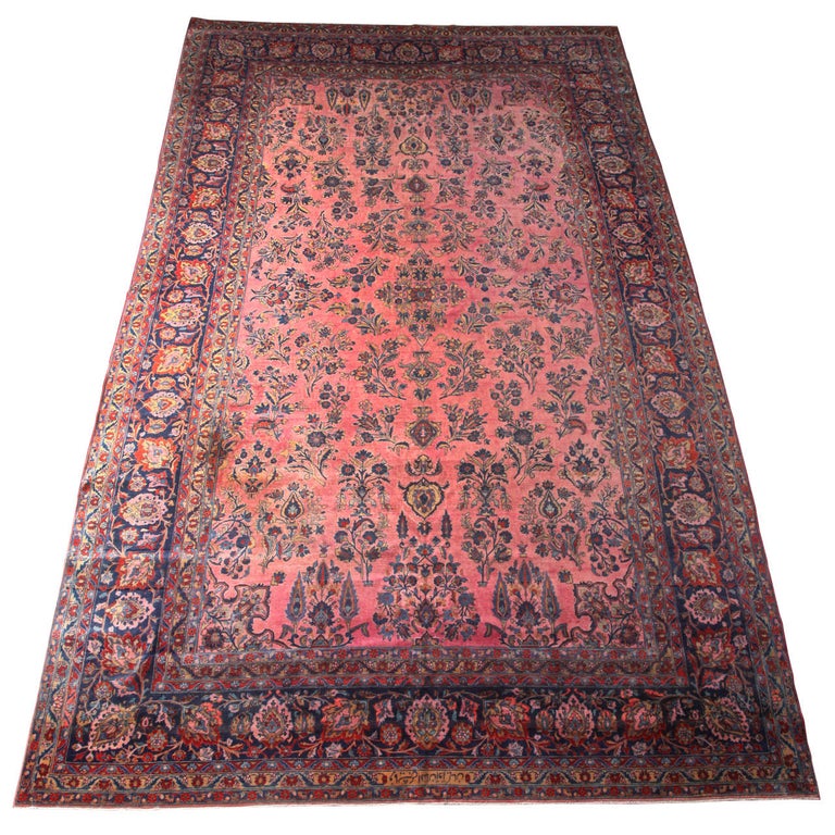 19th Century Persian Kashan Carpet With Afshan Design Completed In Kork Wool For Sale At 1stdibs