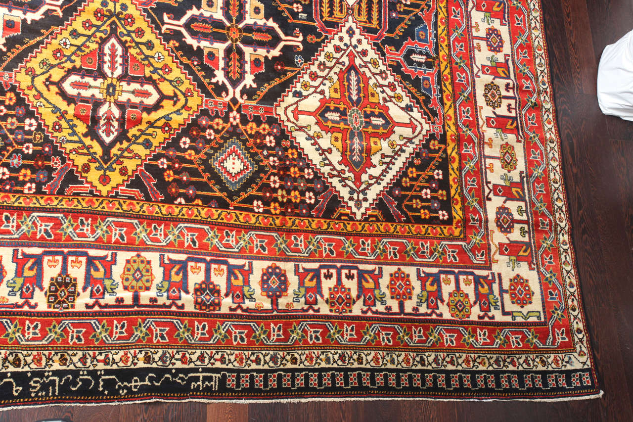 Antiker persischer Bakhtiari-Zelesultan-Teppich von Meister Weaver Ardal aus den 1890er Jahren, übergroß (Persisch) im Angebot